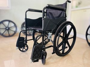 Durable Steel Frame Manual Wheelchair with Adjustable Armrests and Portable Folding Design for Hospital and Home Use for Sale - Product Image 5
