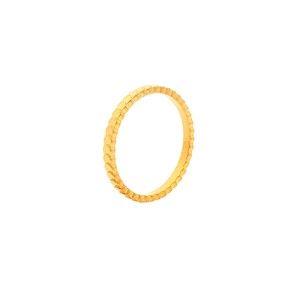 (Prix correspond uniquement au coût du travail) Bague fine pour amoureux en or jaune 18K 22K 24K pour femme, fiançailles et mariage, 2,14g 0,2cm, certifiée Au916 - Product Image 3