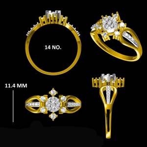 Elegante Anillo de Diamantes Vintage en Oro Amarillo de 14K para Boda, Compromiso, Aniversario o Fiesta - Product Image 2