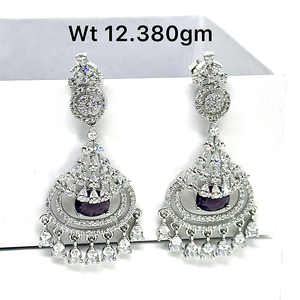 Awesome Hanging Round Ball Shape White Cubic Zircon Silver 925 <b>Long</b> Drop Dangle <b>Earring</b> for Women Prom Banquet Party Jewelry - Product Image 2