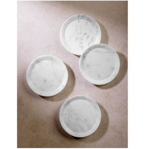 Meilleure qualité décoration de la maison sous-verres faits à la main rond blanc pierre tapis et tampons accessoires - Product Image 1