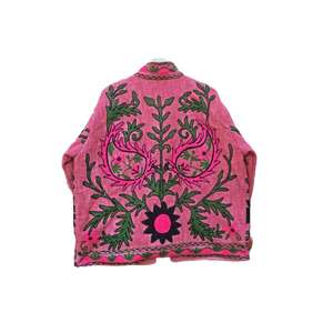 Chaquetas de Uso Diario Casuales de Algodón 100% con Bordado Floral Acolchado Sujani de Diseño Tradicional para Mujer, con Bolsillos y Transpirables - Product Image 6
