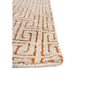 Alfombra de Lana Anudada a Mano Color Marfil con Diseño Geométrico Clásico para Entrada o Pasillo - Lca-874 9x12 Modelo Rectangular Tipo Rompecabezas - Product Image 4