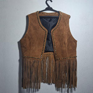 Top de moda nueva llegada estilo occidental prendas de vestir exteriores Chaleco de cuero para las mujeres - Product Image 5