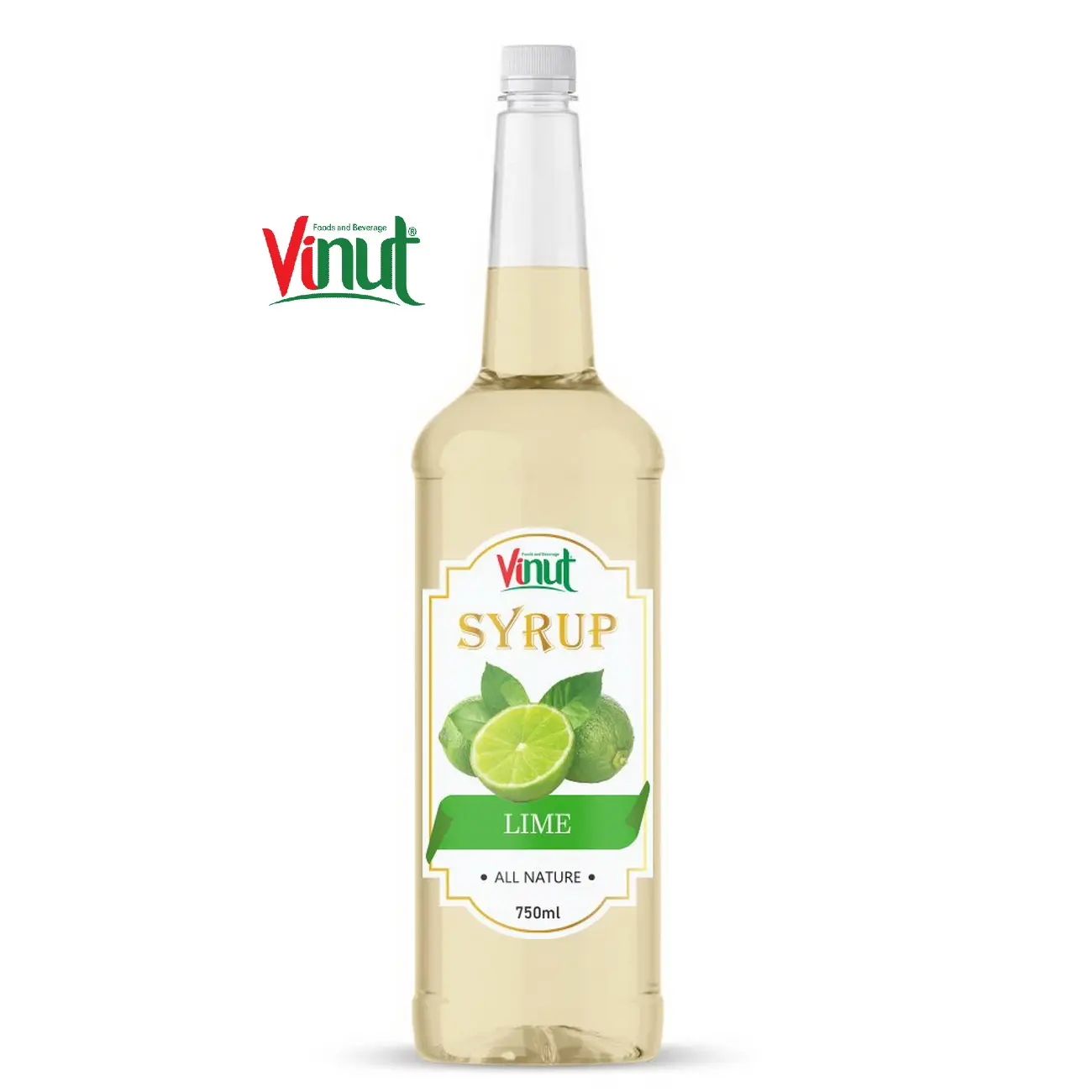 750ml सिरप बोतल Vinut सिरप चूना स्वाद के साथ (100% प्राकृतिक) वियतनाम आपूर्तिकर्ताओं निर्माताओं