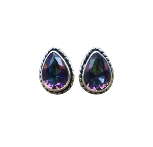 Bijoux pour femmes Boucles d'oreilles style bohème en argent Boucles d'oreilles en argent sterling 925 avec topaze mystique Boucles d'oreilles faites main tendance - Product Image 1