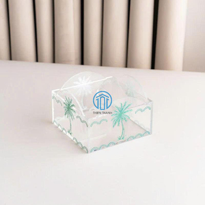 Luxury Acrylic Ramadan Storage Organizer Box with Palm Tree Print Clear Decorative <b>Gift</b> Box for Arabian <b>Eid</b> Party Favor - Product Image 4