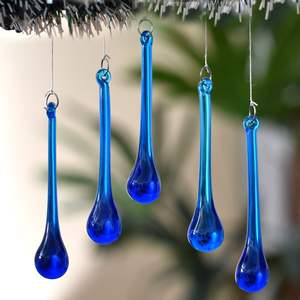 Lustre en forme de goutte d'eau bleue fait à la main, ornements de sapin de noël, cadeau en gros CL-147 - Product Image 3