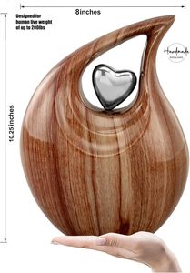 Urne funéraire en métal massif pour cendres Urnes funéraires et commémoratives de conception unique pour cendres humaines jusqu'à 210 pouces cubes - Product Image 2