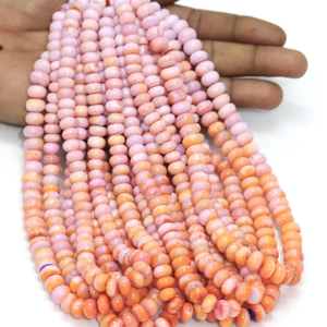 Cuentas Redondas de Ópalo Naranja Lavanda: Piedra Preciosa de Calidad AAA, Hilo de 15 Pulgadas - Product Image 1