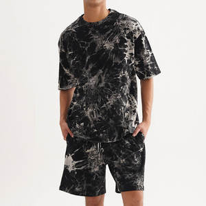 Ensemble short unisexe délavé à l'acide Boxy Fit 100% coton 220 GSM surdimensionné personnalisé lavage à l'acide Streetwear ensemble court - Product Image 2