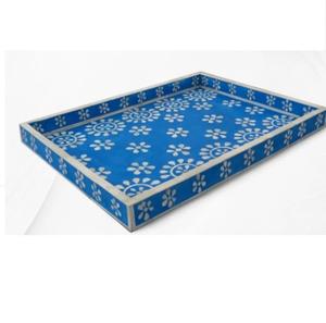 Plateau de service pour gâteaux et en-cas de style luxueux avec finition en incrustation d'os, vaisselle, décoration de table, plateaux en bois, vente chaude - Product Image 5