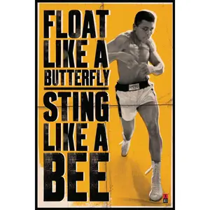 Póster 'Float and Sting' de Muhammad Ali, Placa Única e Inspiradora del Ícono Deportivo - Product Image 2