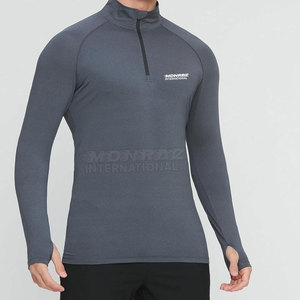 เสื้อยืดรัดกล้ามเนื้อมีซิปครึ่งซิปสำหรับผู้ชายเสื้อยืดรัดกล้ามเนื้อมีซิปครึ่งโลโก้ออกแบบได้ตามต้องการ - Product Image 2