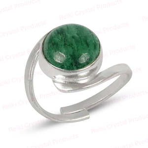 Anillo Ajustable de Piedra Preciosa de Cristal Natural, Forma Redonda - Product Image 3