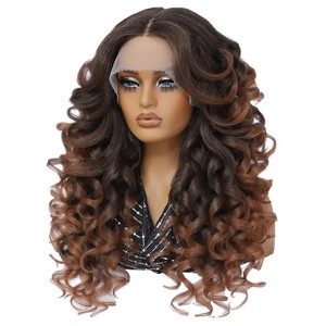 Perruques ondulées U Part, cheveux humains, cheveux vierges brésiliens faits à la machine, perruques Lace Wig pour femmes - Product Image 2