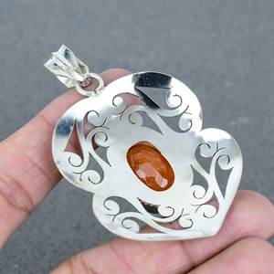 Colgante clásico con piedras preciosas de latón cornalina, colgantes y dijes de moda para regalos de fiesta, venta al por mayor, colgantes chapados en plata 925 - Product Image 4