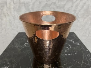 Takeaway Vacation Holiday Use Designer Style Round Shape <b>Ice</b> <b>Bucket</b> Wine Holder with Stylish Handles <b>Silver</b> Color - Product Image 3