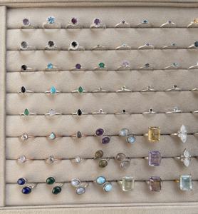 Anillos de Piedras Semipreciosas Naturales, Plata de Ley 925, Rodio, Oro, Diseños Minimalistas, Listos para Fiesta, Últimos Modelos para Mujer, Envío Inmediato - Product Image 1