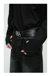 กางเกงยีนส์ทรงขาบานแฟชั่นผู้ชายขายส่งสุดฮิต สไตล์สตรีทแวร์ กางเกงทรงหลวมคุณภาพสูง สีดำ - Product Image 6