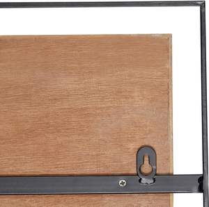 Décoration murale sculptée linéaire en bois avec cadre noir, lot de 2 32 "W, 12" H, marron - Product Image 6