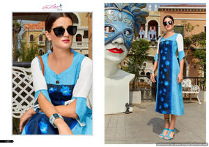 Vêtements et accessoires Viscos avec impression numérique Kurta Kurti pour femme Utilisation quotidienne Kurta disponible à la vente - Product Image 3