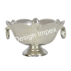 Cuenco de enfriamiento de champán, Cubo de almacenamiento de cubitos de hielo de aluminio fundido estilo Pedestal, cuenco plateado, encimera, enfriador de vino, logotipo personalizado - Product Image 4