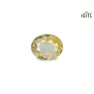 Saphir Jaune Naturel de 6,52 Carats (Pukhraj) - Pierre Précieuse Facettée Taille Émeraude - Product Image 1