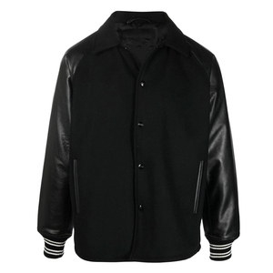 OEM y ODM Hombres Stand Collar Lona Letterman Chaqueta de béisbol Nueva llegada Plus Size Casual Varsity Jacket para la venta - Product Image 2