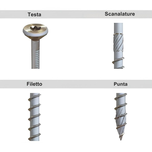 Viti autoforanti per legno Blue Performance, diametro 8,0 mm, acciaio zincato bianco, lunghezza 220 mm, confezione da 50 pezzi - Product Image 6