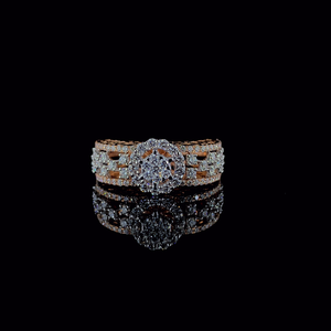 Bague de fiançailles en diamant de laboratoire de 0,50 CTW, certifiée SGL, or massif 14 carats, design multi rangs - Product Image 1