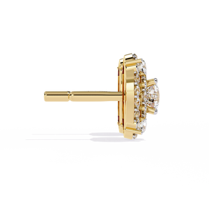 Boucles d'oreilles en or 18 carats brillantes avec diamant de laboratoire, boucles d'oreilles de qualité supérieure - Product Image 5