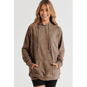 Sudadera con Capucha Extra Grande para Mujer, Lavado Ácido, para Venta en Línea, Nueva Llegada, Ajuste Holgado con Cordón, Antibolitas, Transpirable, con Logotipo Frontal - Product Image 4
