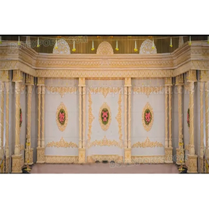 Escenario de Dos Pilares para Bodas Hindúes, Decoración Tradicional del Mandap para Bodas del Sur de la India, Fibra Real del Reino Unido - Product Image 1