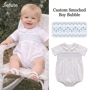 Tutina per Neonato in Cotone con Ricamo a Mano Personalizzato Jiefute, Stile Vintage Spagnolo, Tessuto Pettinato Traspirante OEM/ODM - Product Image 1