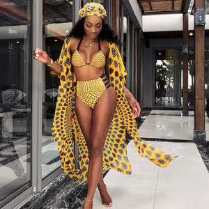 African Print Three-Piece <b>Girls</b> <b>Swimwear</b> Suits - Product Image 2