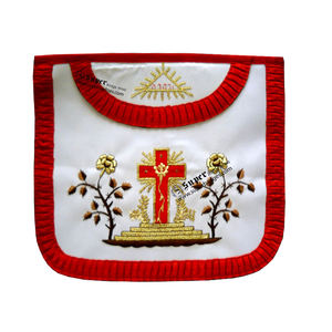 Masonic Grand Lodge Caballero de Rose Croix Grado Delantal Tela bordada Regalia con decoración de encaje - Product Image 2