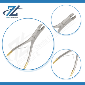 Side <b>Cutter</b> Manual Stainless <b>Steel</b> Compound Action Angled Tungsten Carbide Jaw Gold Handles for Kirschner Wire 1.6mm 180mm Long - Product Image 4