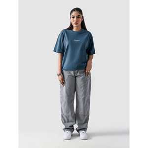 Lona 100% Algodón, 240 GSM, Azul Oscuro Lavado, Diseño Liso, Tallas S-XL - Product Image 2