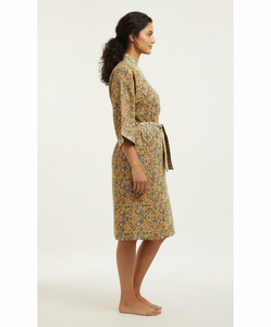 Women's Luxury Robe with Hood 100% Cotton Full-Length Soft Bathrobe Mid Rise <b>Long</b> <b>Sleeves</b> for Winter for Hotel Use - Product Image 3