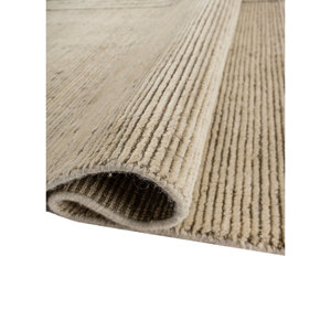 Alfombra Rectangular a Rayas de Lana Tejida a Mano Contour Gold para Sala de Estar, Dormitorio, Pasillo HWL-449 Técnica Artesanal - Product Image 2