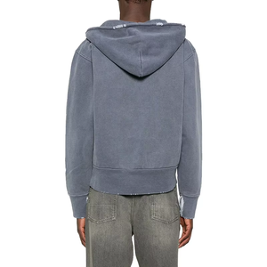 Sweat-shirt à capuche décontracté pour homme, style vintage, en molleton français, avec poche kangourou, poignets et ourlet côtelés, design délavé, coupe ample, manches longues, 2026 - Product Image 4