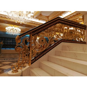 Rampe d'escalier intérieure en bois d'origine chinoise, montage au sol, tube avec matériau en laiton, design scandinave, résistant à la rouille, solution complète - Product Image 5