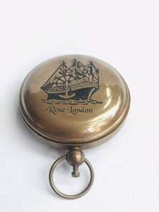 Handmade Brass Rose London Vintage Look Push Button Pocket <b>Compass</b> Direction Finder Magnetic <b>Navigation</b> SolidOEMODMCustom Supply - Product Image 4