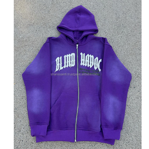 Chándal de algodón para invierno, Sudadera con capucha y pantalón de lana lavada con ácido, con estampado de llama frontal, unisex, nuevo OEM - Product Image 3