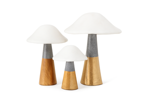 Hot selling Elegant Mushroom Sculpture with Gold & <b>Wooden</b> Base Unique Art for Modern Home Interiors FOR SALE - Product Image 6