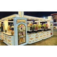 Comptoir Chaat en acier inoxydable avec présentoir en verre Chariot à collation pour restauration de rue indienne pour restaurant d'événement de mariage