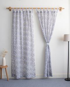 Ensemble de rideaux en coton imprimé floral de luxe sur mesure, rideaux en voile transparent pour le salon - Product Image 1