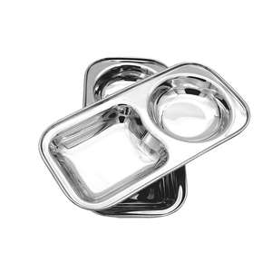 Assiette multifonction en acier inoxydable de qualité supérieure, idéale pour les collations, les samosas, les sabzi, les chaat - Product Image 1