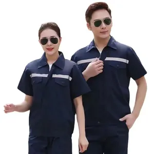 custom made standard size Industry Mechanic Construction Uniform Reusable Safety Cotton Coverall Suit overall working suit